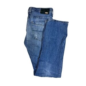 Diesel Timmen Regular Straight Leg Jeans‎ Blue Distressed Wash 008MY Mens 32x32